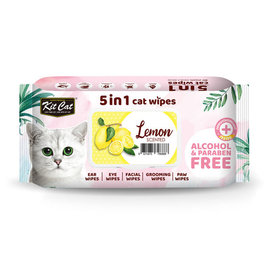 Kit Cat 5-in-1 Cat Wipes Lemon