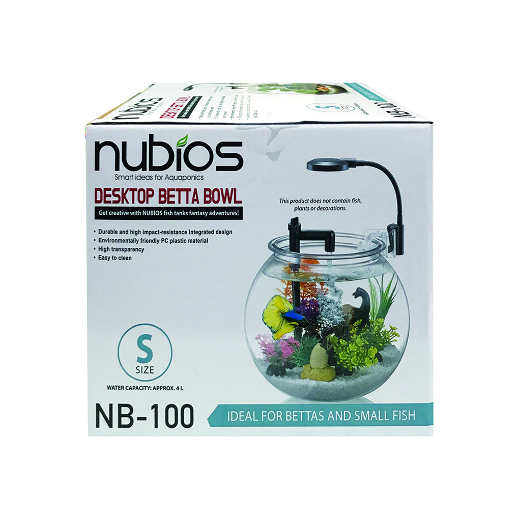 Chicos Nubios  4L Desktop Fish Bowl Clear Plastic with Filter & Light