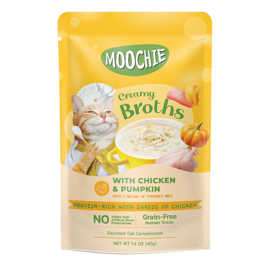 MOOCHIE KITTEN CREAMY BROTH WITH CHICKEN & PUMPKIN 40g Pouch