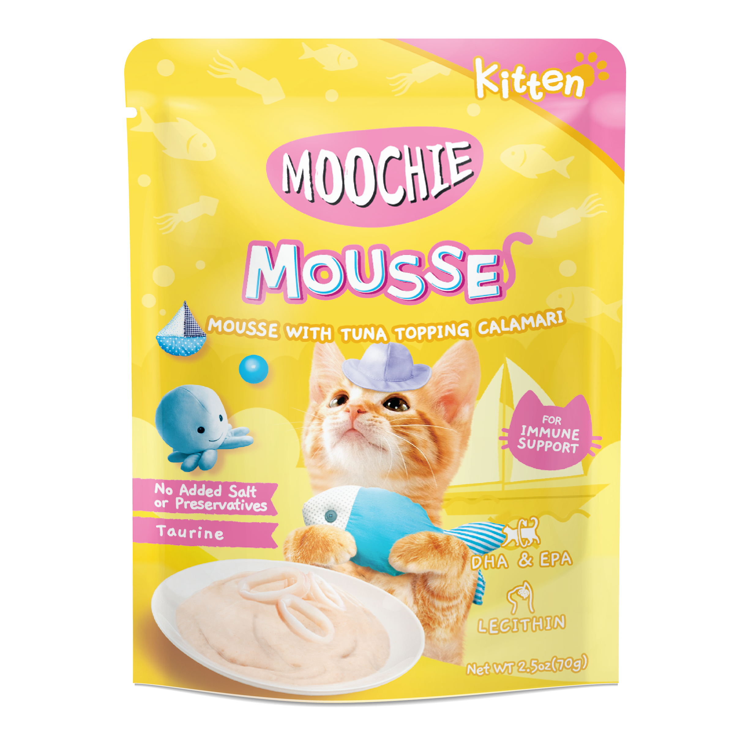 MOOCHIE KITTEN TUNA WITH TOPPING CALAMARI 70g Pouch
