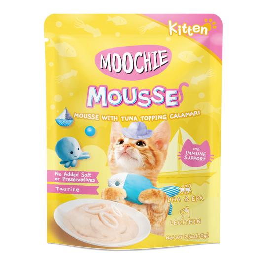MOOCHIE KITTEN TUNA WITH TOPPING CALAMARI 70g Pouch