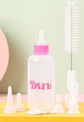 Pet Nursing Feeding Bottle Pet Milk Feeder With Replace Nipples And Brush – 60 ML