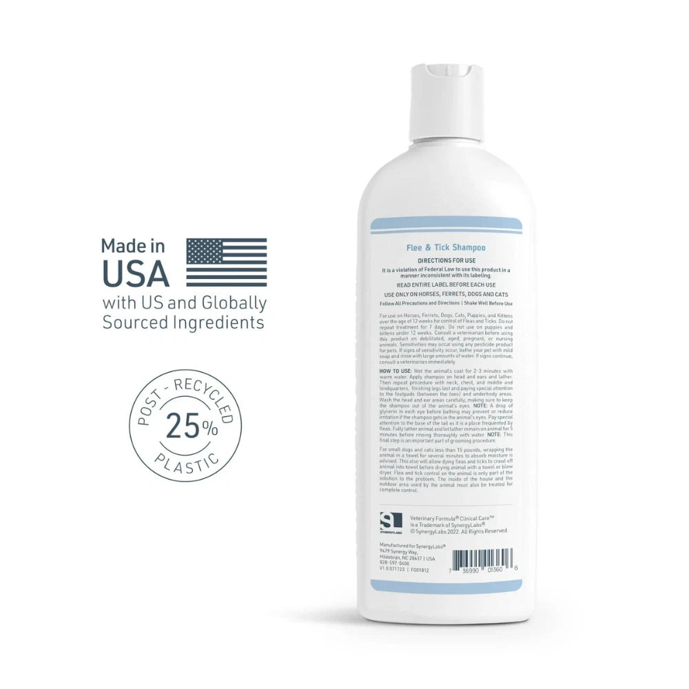 Synergy Labs Veterinary Formula Clinical Care Flea & Tick Shampoo 473ml