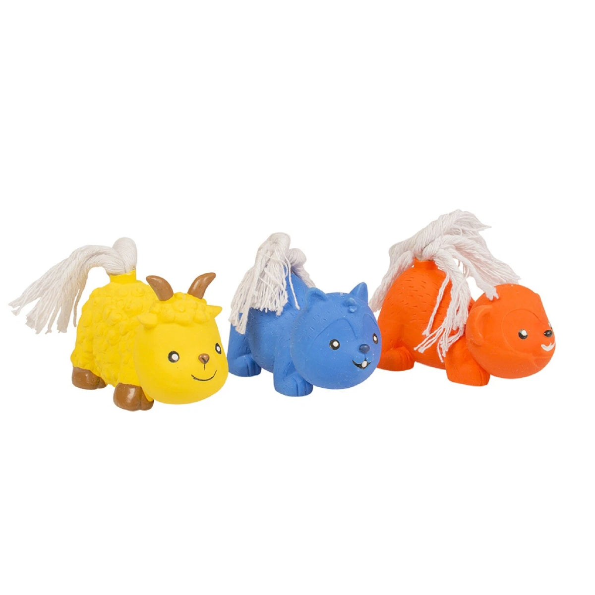 Duvo+ Latex With Rope Cat/Monkey/Goat Mixed Colors 8.9x5.3x6.4cm