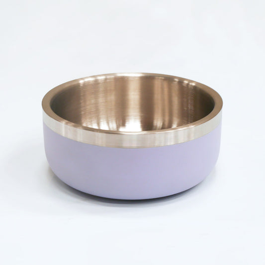 Saluki Stainless Steel Double Wall Dog Bowls - Light Purple, 350 ML