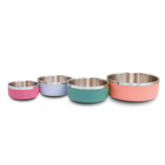 Saluki Stainless Steel Double Wall Dog Bowls - Light Purple, 350 ML