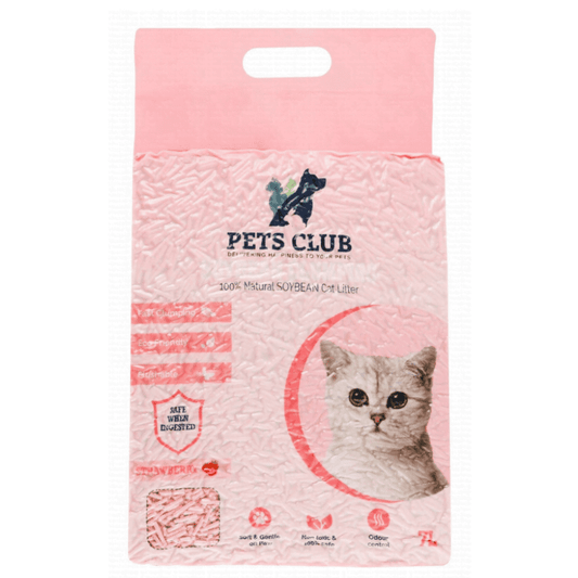 PETS CLUB SOYA BEAN CLUMPING CAT LITTER-STRAWBERRY -7L (2.5 Kg)