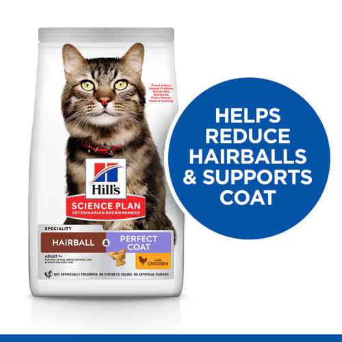 Hill’s SP Hairball & Perfect Coat Adult Dry Cat Food with Chicken (3kg)