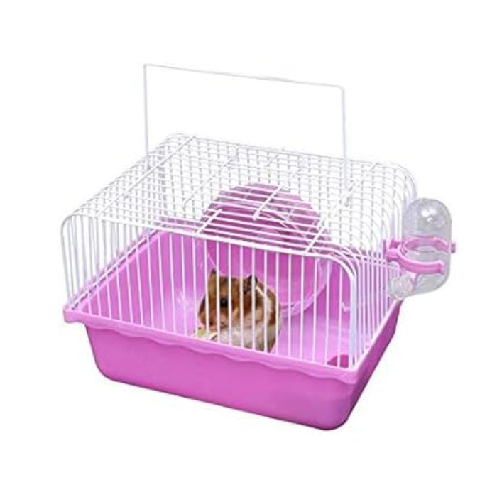Pets Club Hamster Cage With Running Wheels,Water Bottle & Food Feeder-31*24*17Cm