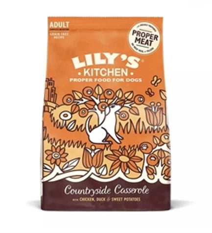 Lily's Kitchen Countryside Casserole with Chicken, Duck & Sweet Potatoes Adult Dry Dog Food 12kg
