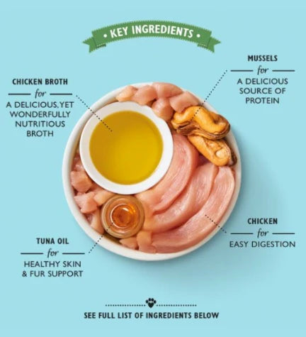 Lily's Kitchen Shredded Fillets Chicken & Mussels in Broth Wet Cat Food 70G