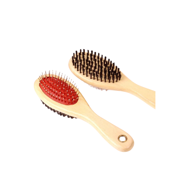 Dog Brush Two Side Wood Handle ( Saas )