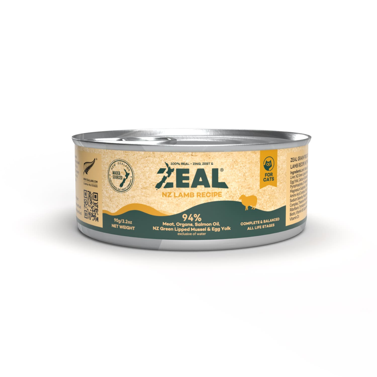 Zeal Grain Free Canned Cat Food 90g – (Lamb )