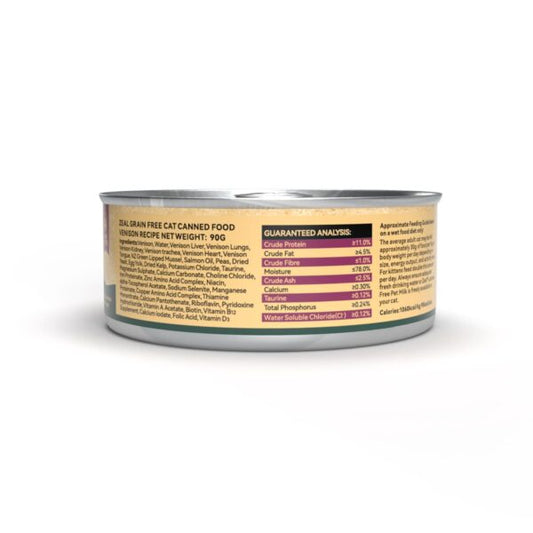 Zeal Grain Free Can Cat Food 90g – (Venison )