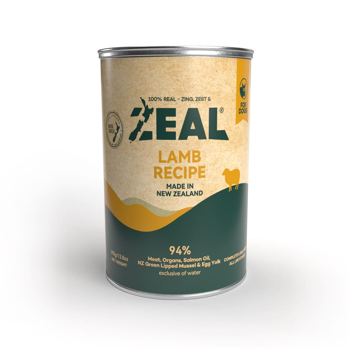 Zeal Grain Free Can Dog Food 390g – (Lamb)